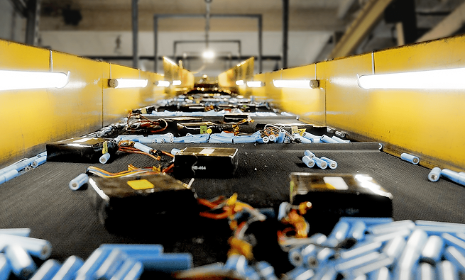 Recycling batteries on a treadmill